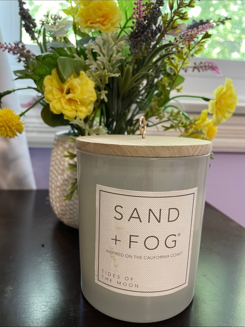SAND + FOG Tides Of The Moon Scented Candle with Wooden Lid